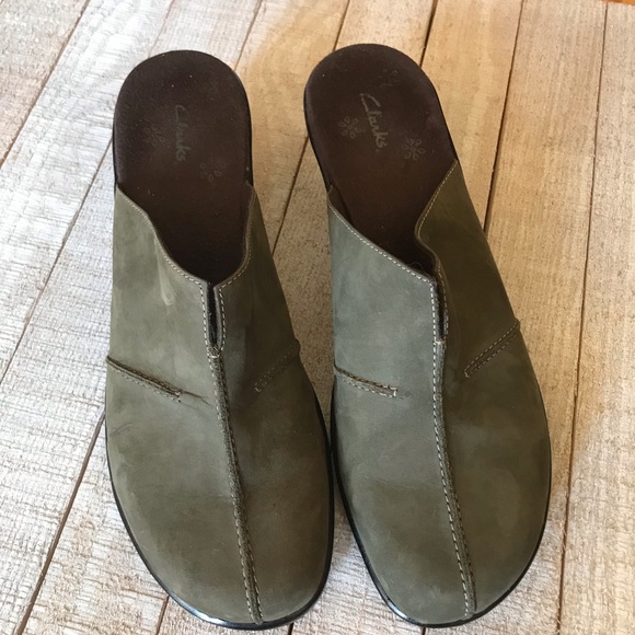 olive green mules
